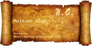 Meltzer Olaf névjegykártya